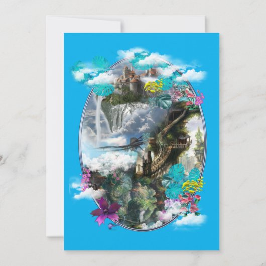 Fantasy Baby shower Invitation Kaart (Achterkant)