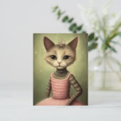 Fantasy Ballerina Kat Briefkaart (Staand voorkant)