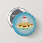 Fantasy bananasplit ronde button 5,7 cm (Voorkant /achterkant)