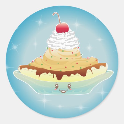 Fantasy Bananasplit Ronde Sticker (Voorkant)