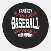 Fantasy Baseball Champion Ronde Sticker (Voorkant)