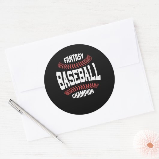 Fantasy Baseball Champion Ronde Sticker (Envelop)