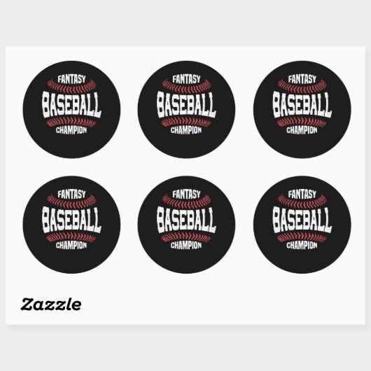 Fantasy Baseball Champion Ronde Sticker (Vel)