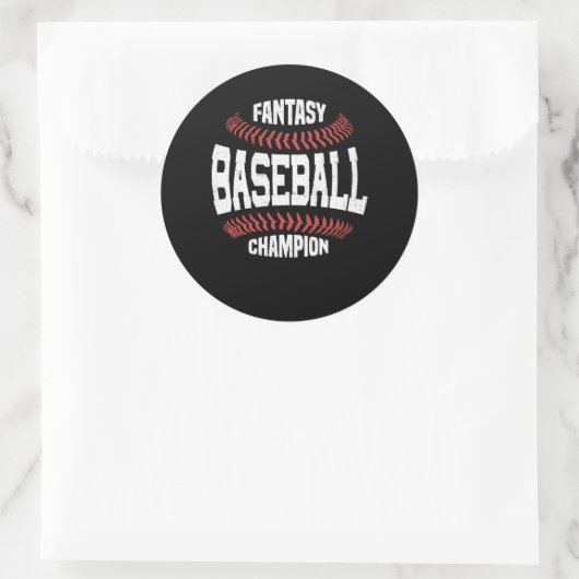 Fantasy Baseball Champion Ronde Sticker (Tas)
