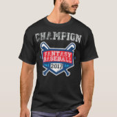 Fantasy Baseball Design Champion Team hea T-shirt (Voorkant)
