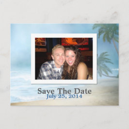 Fantasy Beach Custom Foto Bruiloft Save The Date Aankondigingskaart