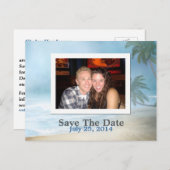 Fantasy Beach Custom Foto Bruiloft Save The Date Aankondigingskaart (Voorkant / Achterkant)