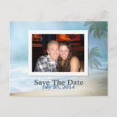 Fantasy Beach Custom Foto Bruiloft Save The Date Aankondigingskaart (Voorkant)