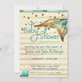 Fantasy Beach Mermaid Baby shower Invitation Kaart (Voorkant)
