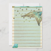 Fantasy Beach Mermaid Baby shower Invitation Kaart (Achterkant)
