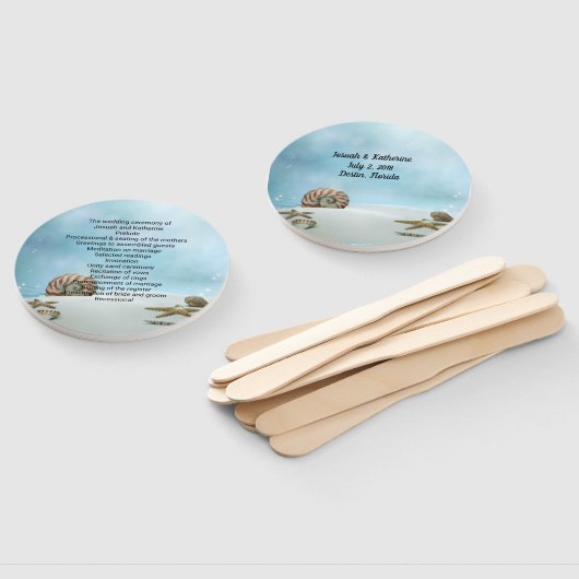 Fantasy Beach Thema Huwelijksprogramma Fan Handwaaier (Niet-gemonteerd)