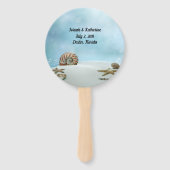 Fantasy Beach Thema Huwelijksprogramma Fan Handwaaier (Achterkant)