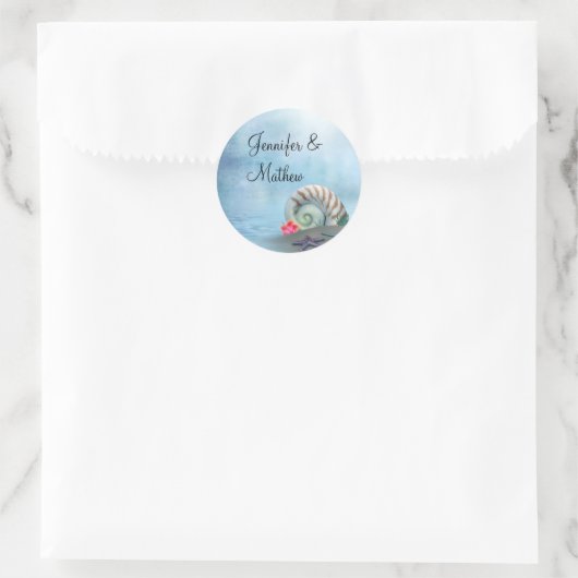 Fantasy Beach Wedding Envelope Sticker (Tas)