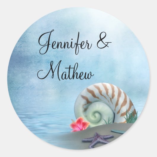 Fantasy Beach Wedding Envelope Sticker (Voorkant)