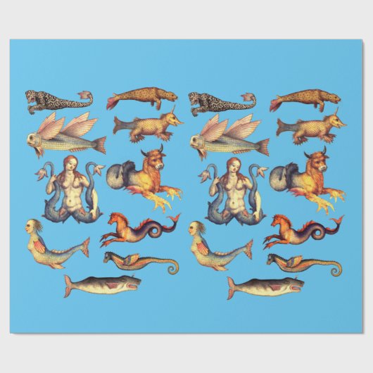 fantasy Beasts Zee schepsels Kunst Cadeaupapier (Vlak)