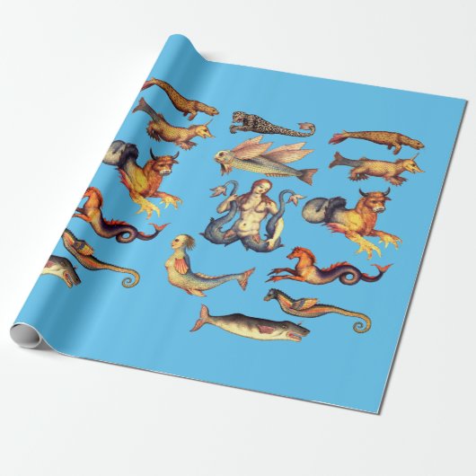 fantasy Beasts Zee schepsels Kunst Cadeaupapier (Uitgerold)