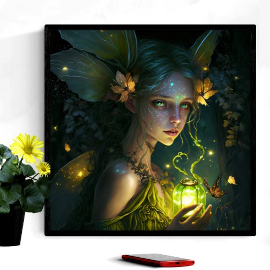 Fantasy Beauful Green Forest Fairy 1 Poster