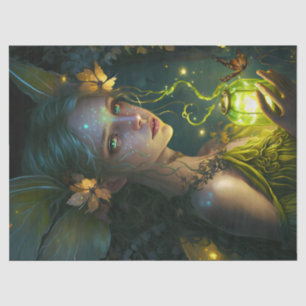 Fantasy Beauful Green Forest Fairy-ontkoppeling Tissuepapier