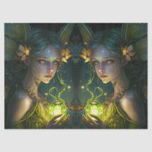 Fantasy Beauful Green Forest Fairy-ontkoppeling