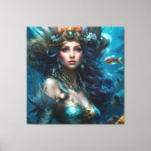 Fantasy Beauful Mermaid Princess Canvas Afdruk (Voorkant)