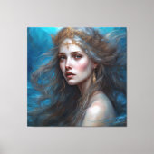 Fantasy Beauful Mermaid Princess Canvas Afdruk (Voorkant)