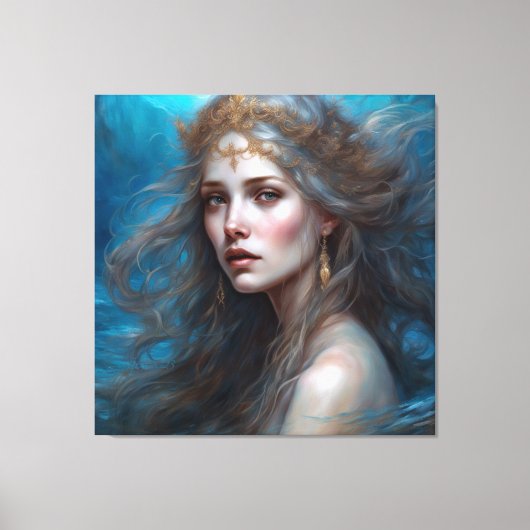 Fantasy Beauful Mermaid Princess Canvas Afdruk (Voorkant)