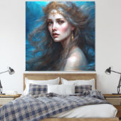 Fantasy Beauful Mermaid Princess Canvas Afdruk (Insitu (Slaapkamer))