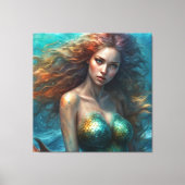 Fantasy Beauful Mermaid Princess Canvas Afdruk (Voorkant)