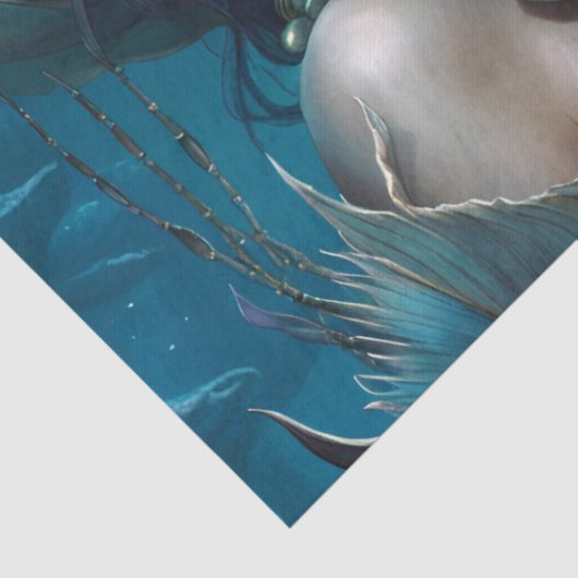 Fantasy Beauful Mermaid Princess Decoupage Tissuepapier (Detail)