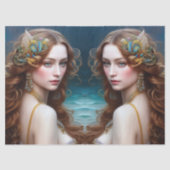 Fantasy Beauful Mermaid Princess Decoupage Tissuepapier (Voorkant)