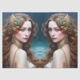 Fantasy Beauful Mermaid Princess Decoupage Tissuepapier