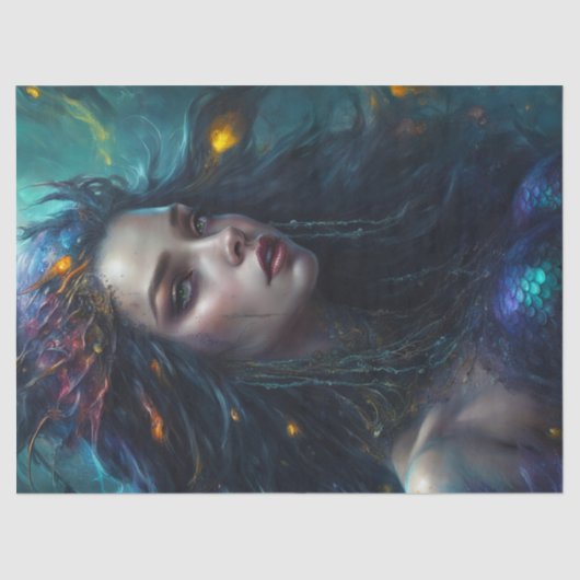 Fantasy Beauful Mermaid Princess Decoupage Tissuepapier (Voorkant)