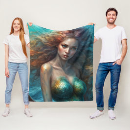 Fantasy Beauful Mermaid Princess Fleece Deken