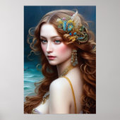 Fantasy Beauful Mermaid Princess Poster (Voorkant)