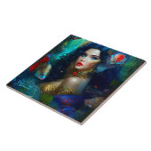 Fantasy Beauful Mermaid Princess Tegeltje (Zijkant)