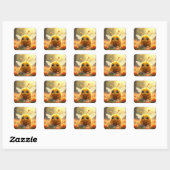 Fantasy Bee Bug Sun Vierkante Sticker (Vel)