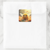 Fantasy Bee Bug Sun Vierkante Sticker (Tas)