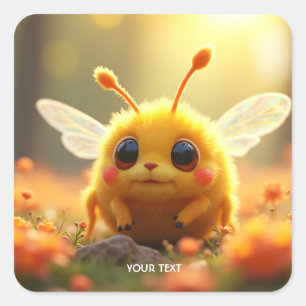 Fantasy Bee Bug Sun Vierkante Sticker