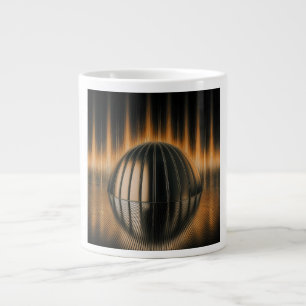 Fantasy Beeld Bronzen Halfdome Op Gereflecteerd Op Grote Koffiekop