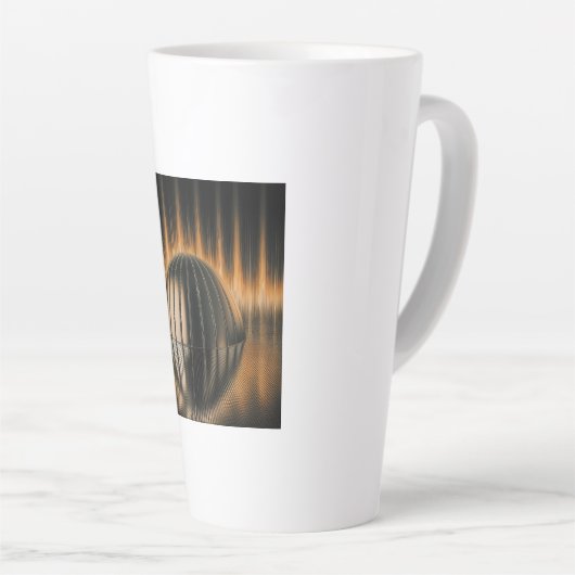 Fantasy Beeld Bronzen Halve Koepel Op Gereflecteer Latte Mok (Rechterhoek)