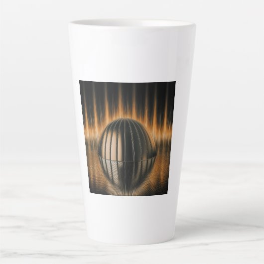 Fantasy Beeld Bronzen Halve Koepel Op Gereflecteer Latte Mok (Voorkant)