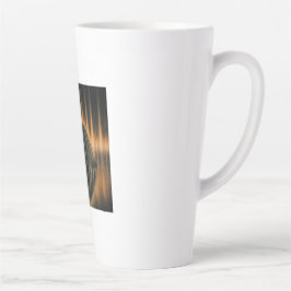 Fantasy Beeld Bronzen Halve Koepel Op Gereflecteer Latte Mok