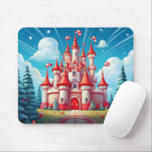 Fantasy Beeld Van Een Kerststok Kasteel Muismat (Met muis)