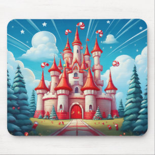 Fantasy Beeld Van Een Kerststok Kasteel Muismat