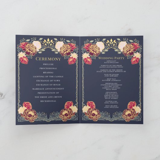 Fantasy Betoverde Bloementuin Bruiloft Programma (Binnen)