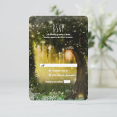 Fantasy Betoverde Groene Bos Bruiloft RSVP Kaartje (Staand voorkant)