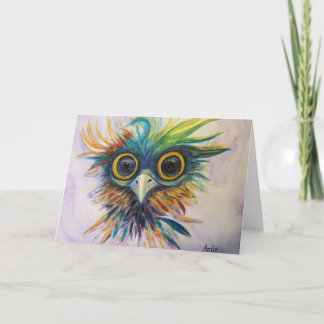 Fantasy Bird Whimsical Gevouwen Wenskaart Kaart