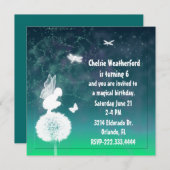 Fantasy Birthday Party Invitation Kaart (Voorkant / Achterkant)