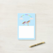 Fantasy Birthday Unicorn en Clouds Post-it® Notes (Op bureau)