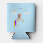 Fantasy Birthday Unicorn Rainbow en Clouds Blikjeskoeler (Voorkant)